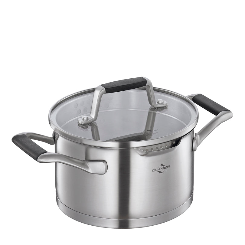 Casseruola alta con coperchio in vetro "Bologna" l 1,7/cm Ø16x9