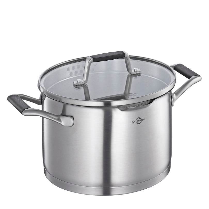 Casseruola alta con coperchio in vetro "Bologna" l 4/cm Ø20x13