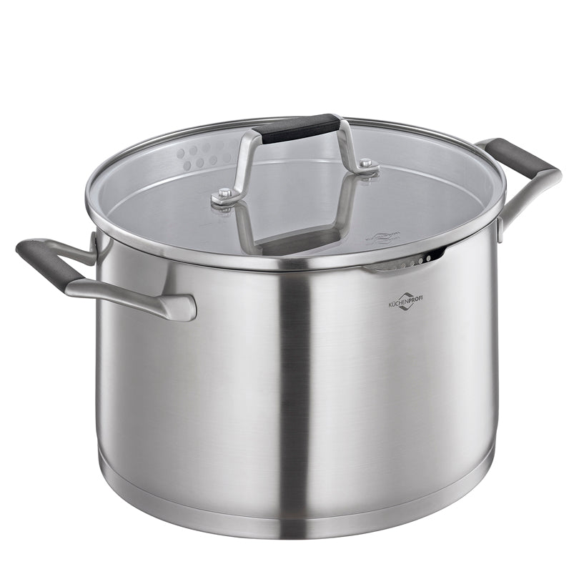 Casseruola alta con coperchio in vetro "Bologna" l 6,7/cm Ø24x15