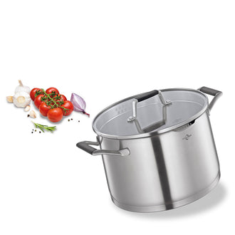 Casseruola alta con coperchio in vetro "Bologna" l 6,7/cm Ø24x15