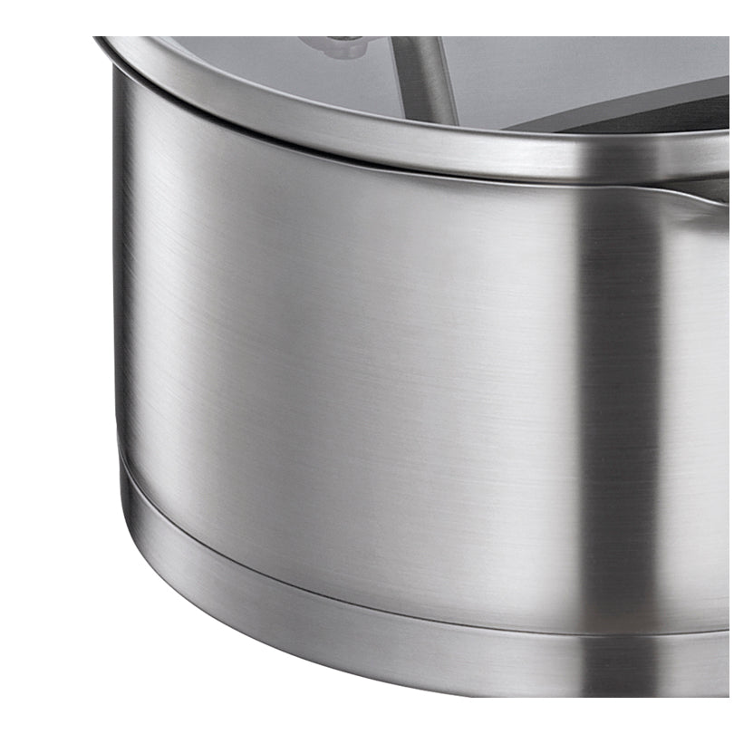 Casseruola con manico e coperchio in vetro "Bologna" l 1,5/cm Ø16x8