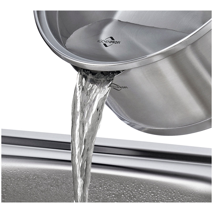 Casseruola con manico e coperchio in vetro "Bologna" l 1,5/cm Ø16x8