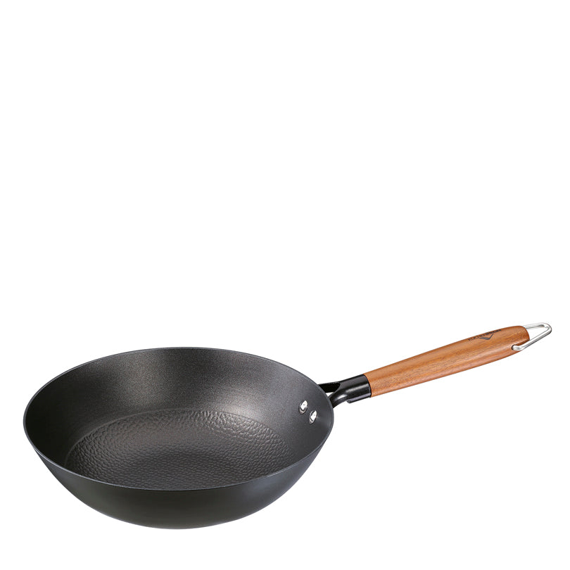Wok "Country" con manico in legno cm Ø28x8