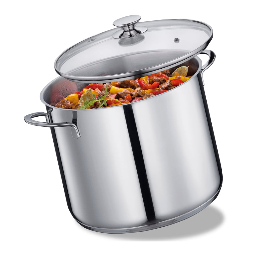 Pentola alta con coperchio in vetro "Capri" l 10/cm Ø26x20,5