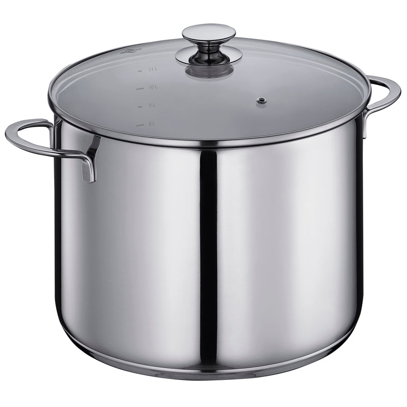 Pentola alta con coperchio in vetro "Capri" l 12/cm Ø28x20,5