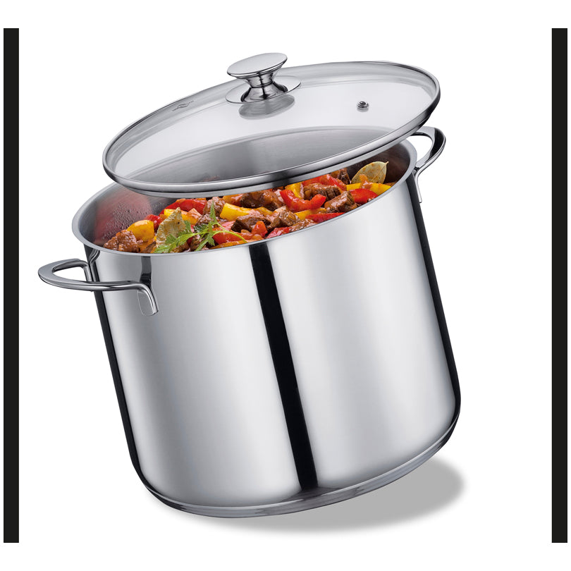 Pentola alta con coperchio in vetro "Capri" l 12/cm Ø28x20,5