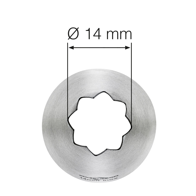 Bocchetta foro stella "Bake", 14 mm mm Ø14/cm Ø3x5