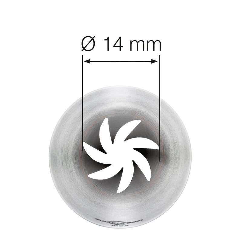 Bocchetta fiore festonata "Bake", 14 mm mm Ø14/cm Ø3x4