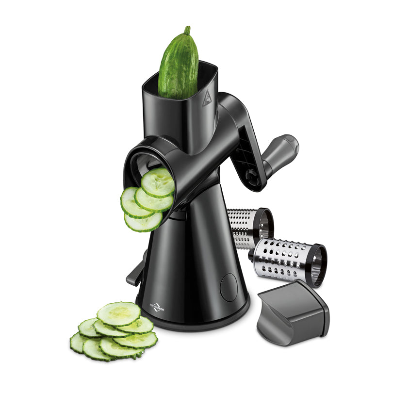 Grattugia a manovella "Rapid" con 3 rulli intercambiabili cm 28