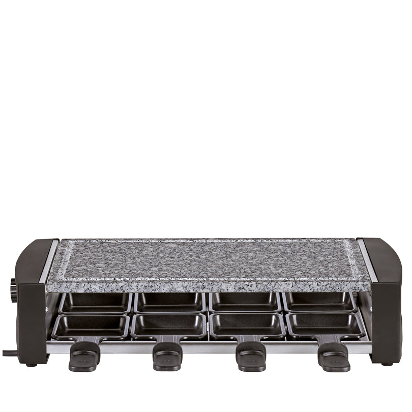 Raclette con piastra in granito "HotStone8", per 8 persone cm 48x20,5x10,5