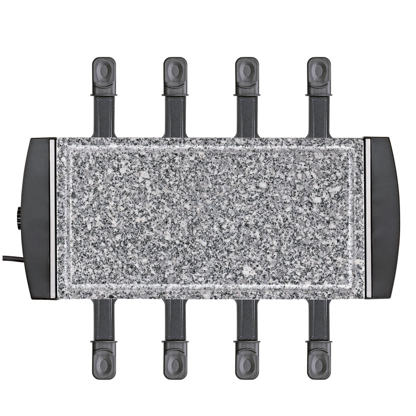 Raclette con piastra in granito "HotStone8", per 8 persone cm 48x20,5x10,5