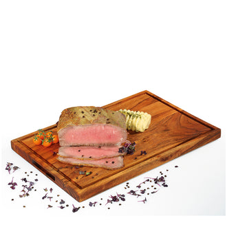 Tagliere rettangolare con scanalatura e incavi laterali cm 46x30x2,5