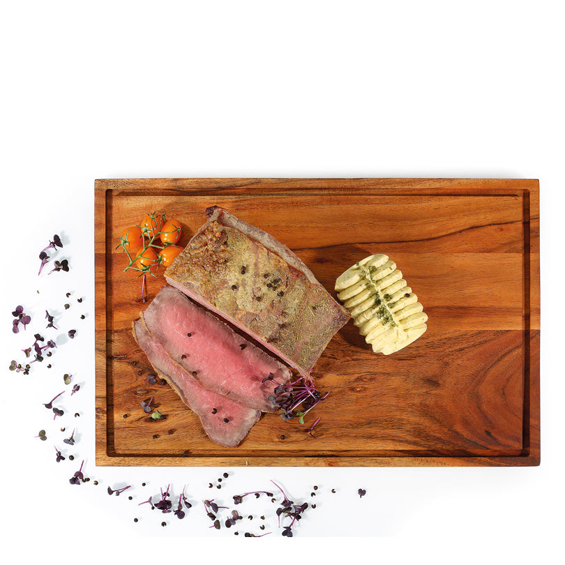 Tagliere rettangolare con scanalatura e incavi laterali cm 46x30x2,5