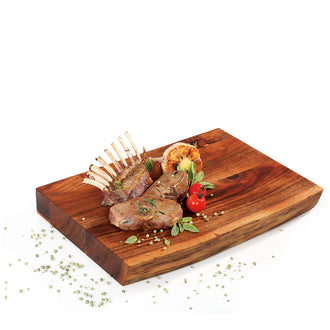 Tagliere alto con bordo naturale cm 41x30x5