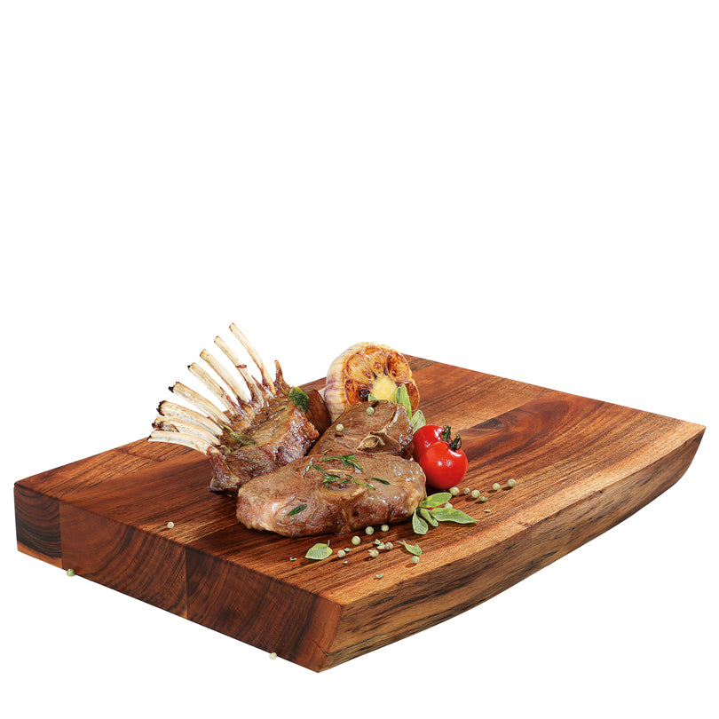 Tagliere alto con bordo naturale cm 41x30x5