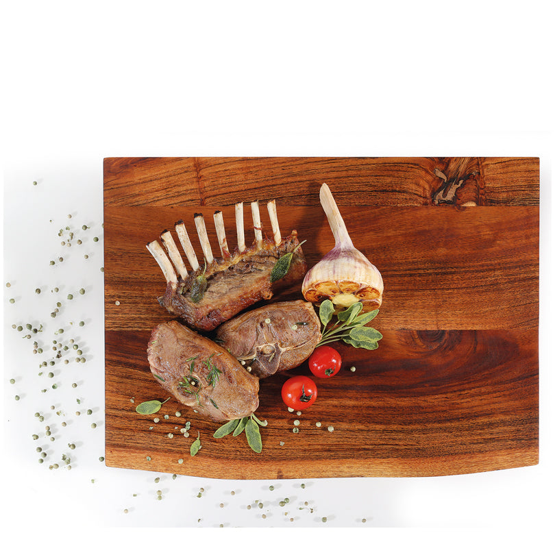 Tagliere alto con bordo naturale cm 41x30x5