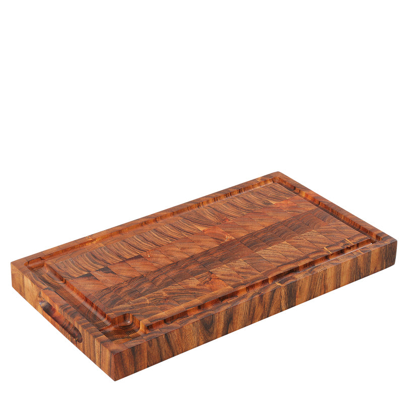 Tagliere rettangolare con scanalatura e struttura a mosaico cm 45x25x4