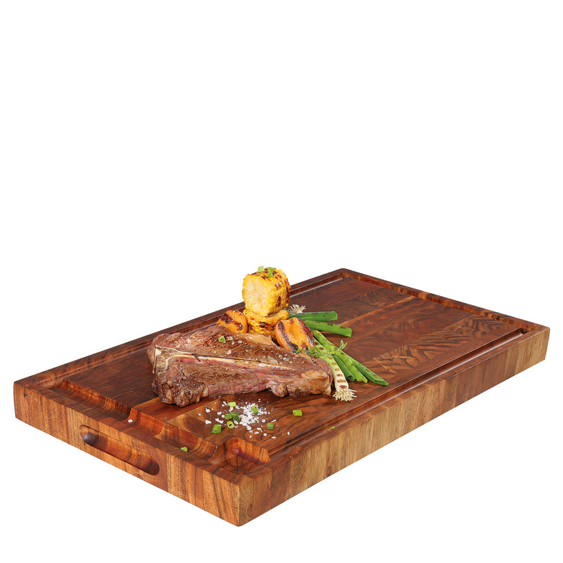 Tagliere rettangolare con scanalatura e struttura mosaico cm 54x30x4