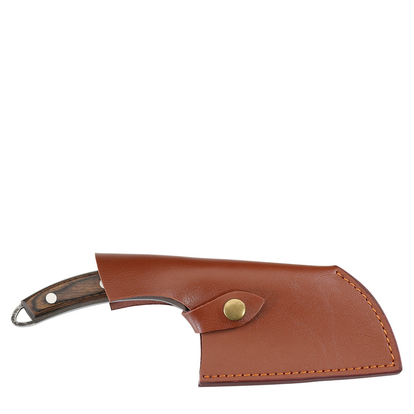 Coltello cuoco "Keeper" con custodia in pelle, dotata di un pratico laccio per fissarla alla cintura cm 12/25