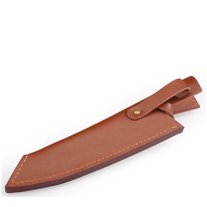 Coltello cuoco "Hunter" con custodia in pelle, dotata di un pratico laccio per fissarla alla cintura cm 19/31