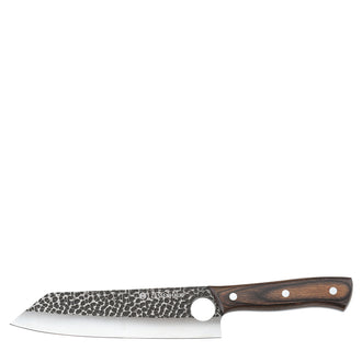 Coltello cuoco "Hunter" con custodia in pelle, dotata di un pratico laccio per fissarla alla cintura cm 19/31