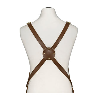 Grembiule BBQ in pelle "Texas" con tracolla cross body regolabile cm 56x78