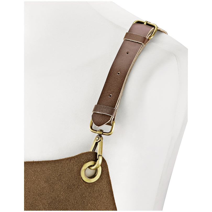 Grembiule BBQ in pelle "Texas" con tracolla cross body regolabile cm 56x78