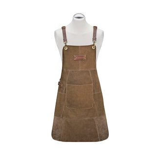 Grembiule BBQ in pelle "Texas" con tracolla cross body regolabile cm 56x78