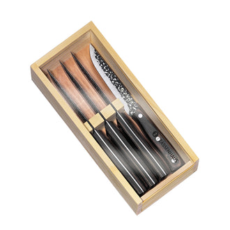 Coltello bistecca "Hunter", 4 pezzi in scatola di legno cm 13/25