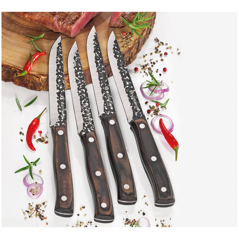 Coltello bistecca "Hunter", 4 pezzi in scatola di legno cm 13/25