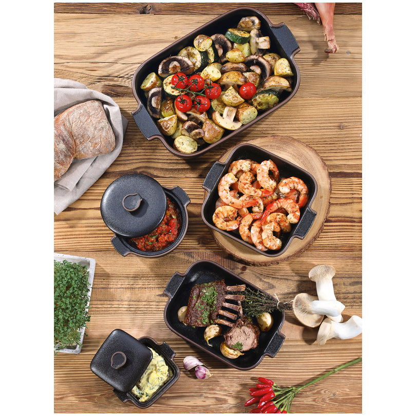 Pirofila da portata rettangolare con 2 manici "Worker" ml 500/cm 16,5x12x3,