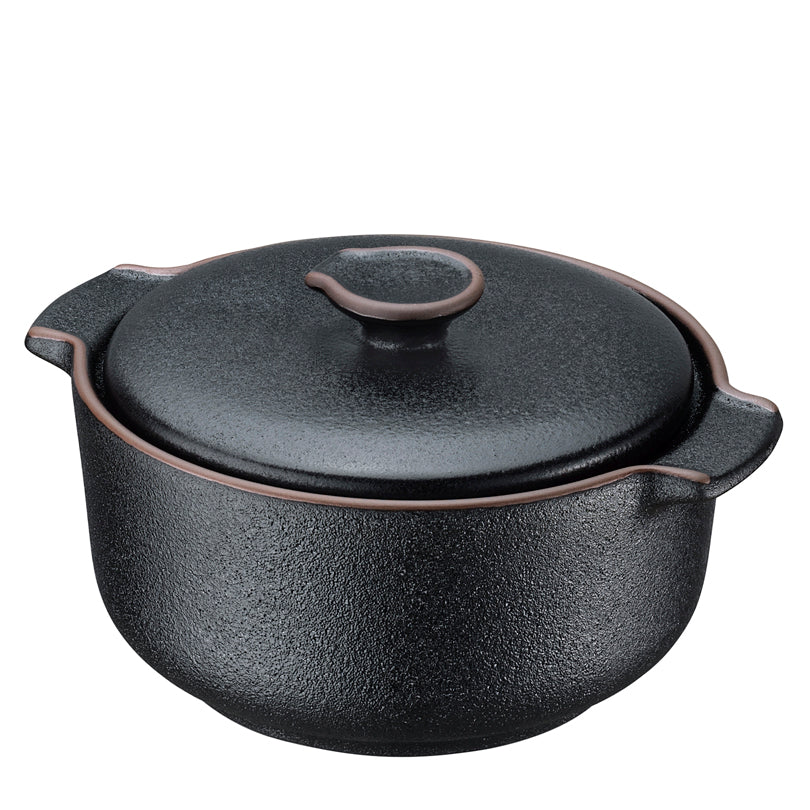 Pentolino tondo da portata con coperchio e 2 manici "Worker" ml 300/cm Ø10x7,5