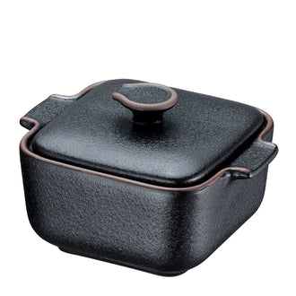 Pentolino quadrato da portata con coperchio e 2 manici "Worker" ml 150/cm 11x9x6,5