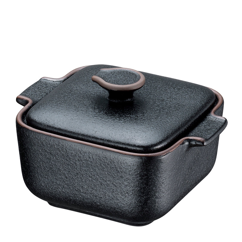 Pentolino quadrato da portata con coperchio e 2 manici "Worker" ml 150/cm 11x9x6,5