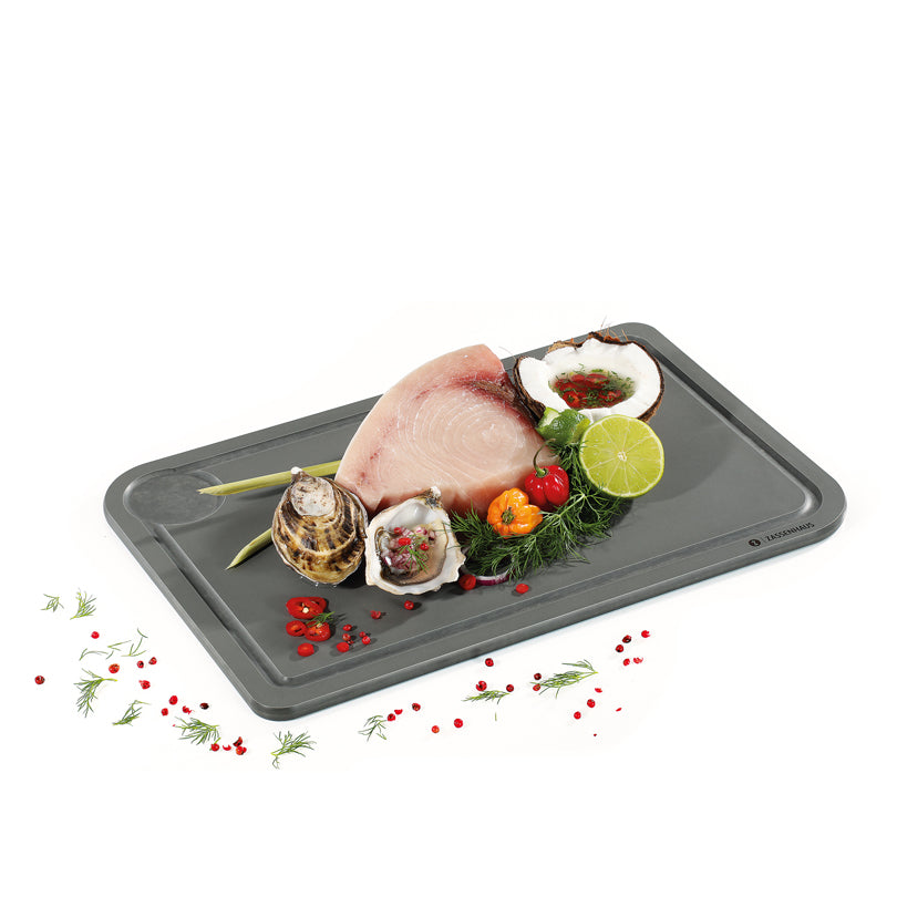 Tagliere rettangolare con scanalatura "Comfort XPlus" cm 42x27,5x0,9