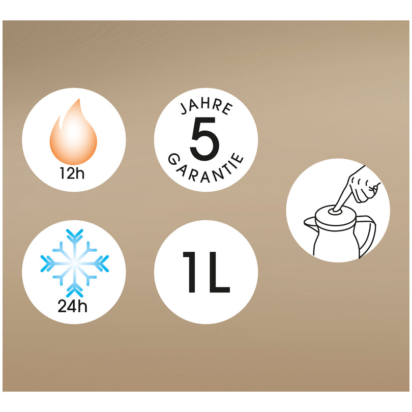 Caraffa termica "Monza" con inserto sottovuoto realizzato in vetro temperato l 1/cm Ø14,5x23,5