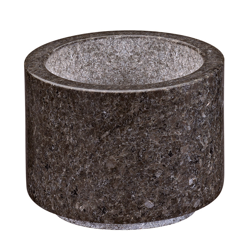 Mortaio "Saturn", con pestello e base d'appoggio in legno di faggio cm Ø14x10,5