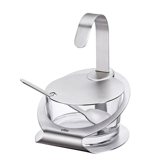 Formaggiera con cucchiaio "Osteria", satinata cm Ø10x13,5/ml 200