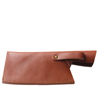 Coltello cuoco "Cleaver" con custodia in pelle, dotata di un pratico laccio per fissarla alla cintura cm 17/28,5