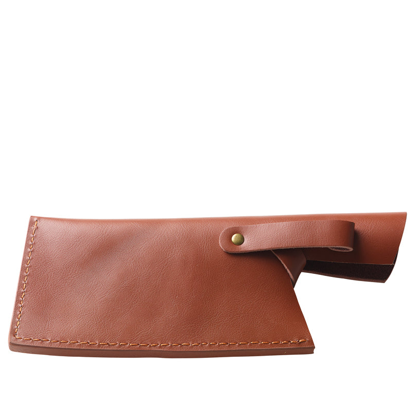 Coltello cuoco "Cleaver" con custodia in pelle, dotata di un pratico laccio per fissarla alla cintura cm 17/28,5