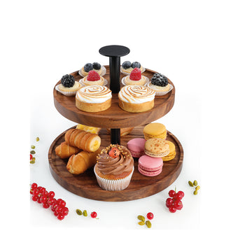 Etagere/Alzata tonda a 2 piani cm Ø21,5/26x22