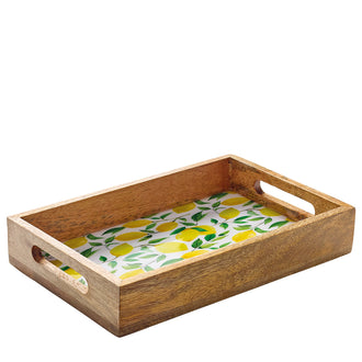 Vassoio per servire rettangolare "Lemon" con due manici cm 30,5x20x5,5