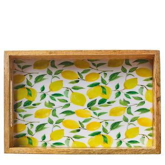 Vassoio per servire rettangolare "Lemon" con due manici cm 30,5x20x5,5