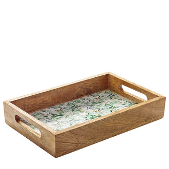 Vassoio per servire rettangolare "Olive" con due manici cm 30,5x20x5,5