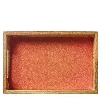 Vassoio per servire rettangolare "Brush Coral" con due manici cm 30,5x20x5,5