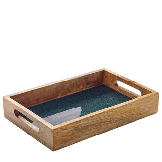 Vassoio per servire rettangolare "Mineral Coal" con due manici cm 30,5x20x5,5