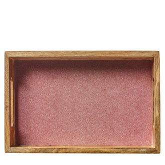 Vassoio per servire rettangolare "Mineral Rose"  con due manici cm 30,5x20x5,5