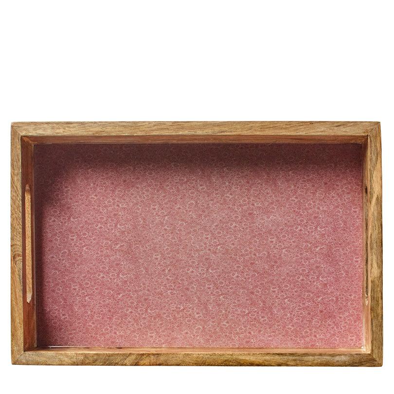 Vassoio per servire rettangolare "Mineral Rose"  con due manici cm 30,5x20x5,5