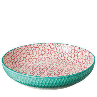 Piatto fondo/Coppa "Amici - Rombi turchese" ml 750/cm Ø21,5x4,5