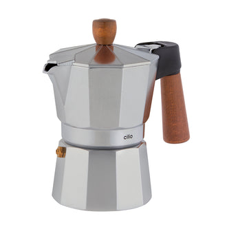 Caffettiera espresso "Legno", 3 tazze cm Ø8x15